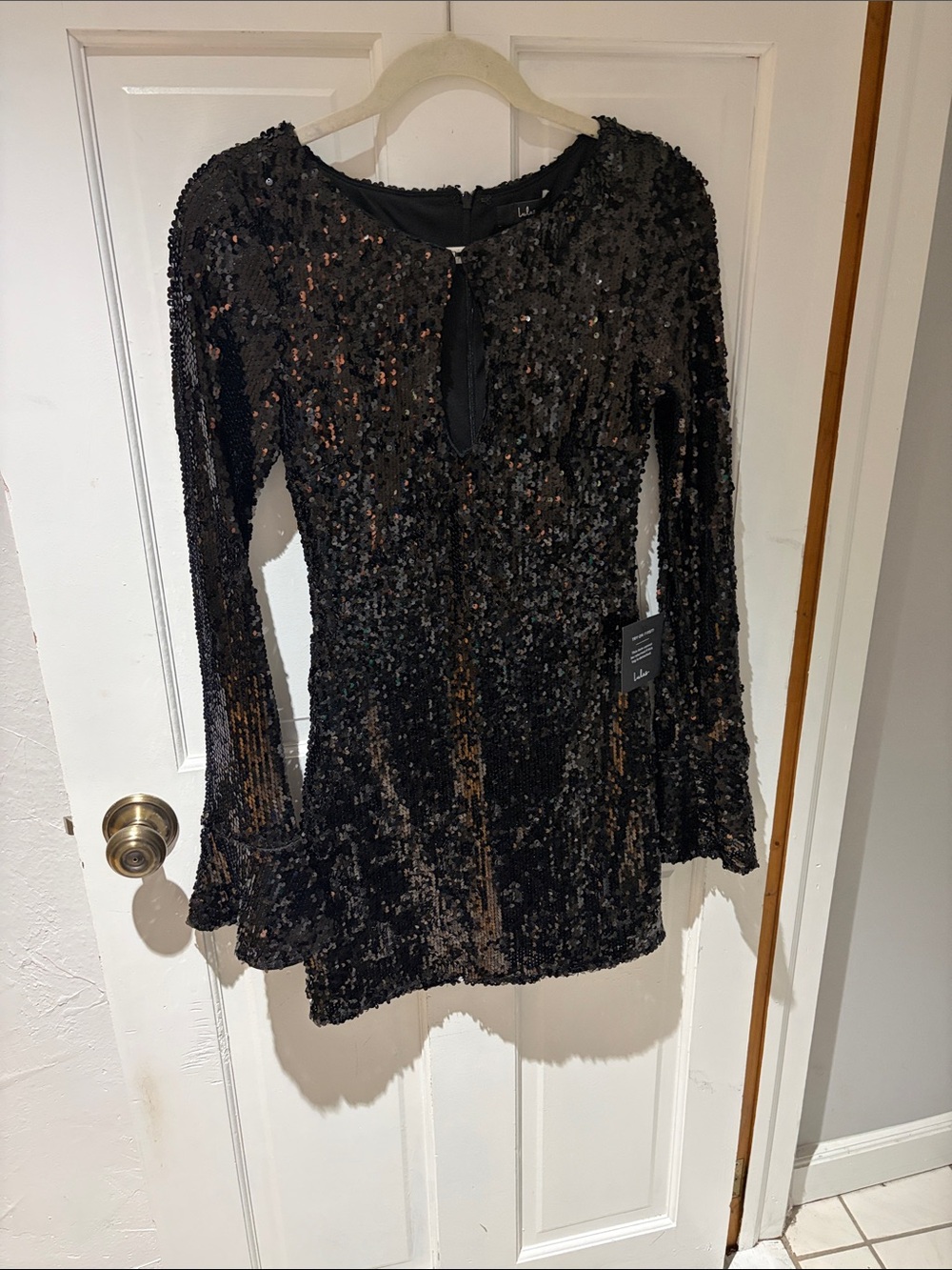 Sequin Long-Sleeve Party Dress